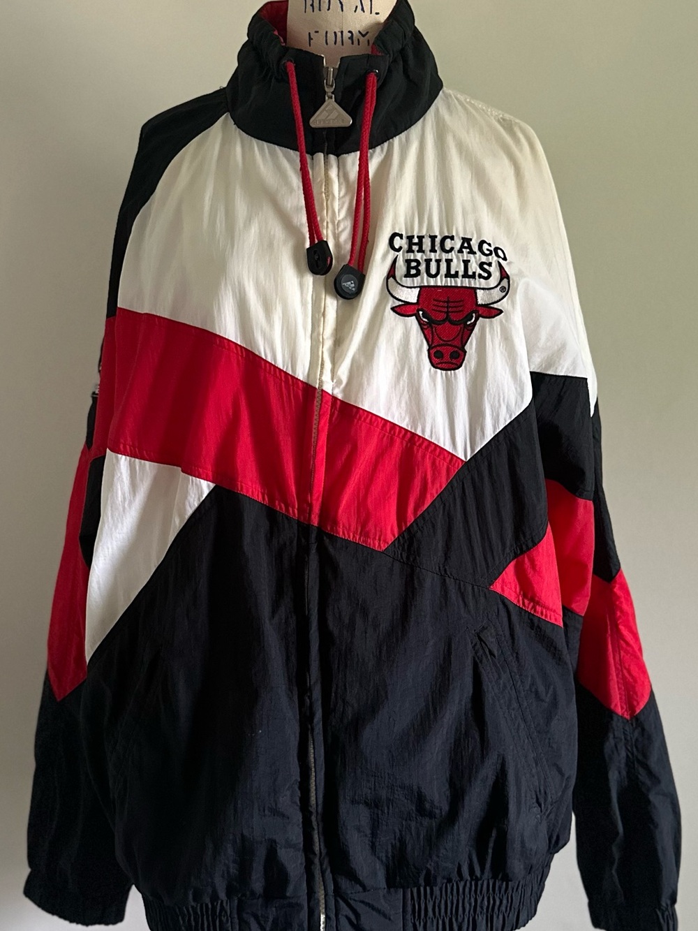 Vintage 90s Apex One Chicago Bulls NBA Color block Jacket Windbreaker L
